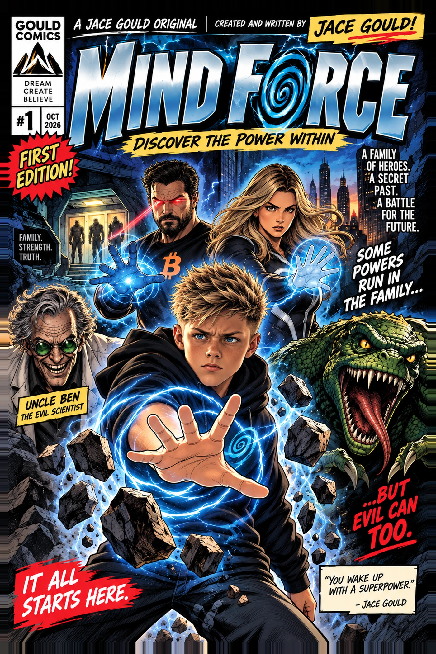 The original cover of Mind Force Issue 1, published by Gould Comics